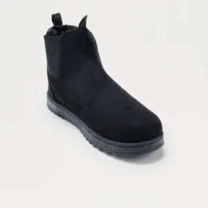 Faux Suede Boot - Black